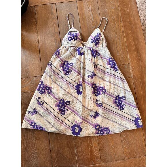 Jill Stuart Collection Purple Floral Mini Sundress Size 4 - Picture 1 of 8